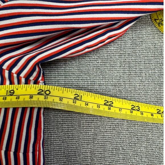 Cabi Women Stripes Blouse Small Red Blue White Long Sleeve Resortwear Valentines - Picture 9 of 13